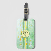 Mit Monogramm Floral Daisies Gepäckanhänger (Vorderseite Vertikal)