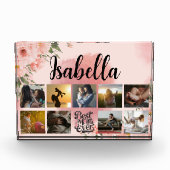 Mit Monogramm florale FotoCollage für Mutter Fotoblock (Vorderseite)