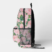 Mit Monogramm florales Elegantes Rosa Bedruckter Rucksack (Rechts)