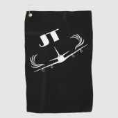 Mit Monogramm, Flugzeug fliegen, einfach, Minimali Golfhandtuch (Vorderseite)