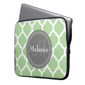 Mit Monogramm Folie Grün & Grau Laptopschutzhülle (Vorderseite Links)