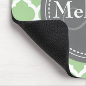 Mit Monogramm Folie Grün & Grau Mousepad (Ecke)