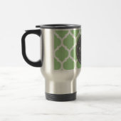 Mit Monogramm Folie Grün & Grau Reisebecher (Links)