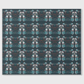 Mit Monogramm Folk Art Weihnachten Geschenkpapier (Flach)