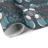 Mit Monogramm Folk Art Weihnachten Geschenkpapier (Rolleneckpunkt)