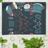 Mit Monogramm Folk Art Weihnachten Geschirrtuch (Gefaltet)