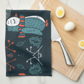 Mit Monogramm Folk Art Weihnachten Geschirrtuch (Viertel Falte)