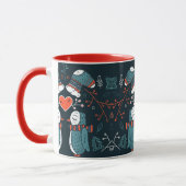 Mit Monogramm Folk Art Weihnachten Tasse (Links)
