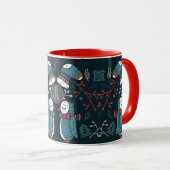 Mit Monogramm Folk Art Weihnachten Tasse (VorderseiteRechts)