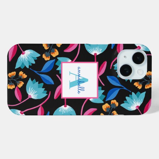 Mit Monogramm Folkloremuster Case-Mate iPhone Hülle (Rückseite (Horizontal))