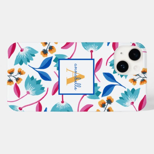 Mit Monogramm Folkloremuster Case-Mate iPhone Hülle (Rückseite (Horizontal))