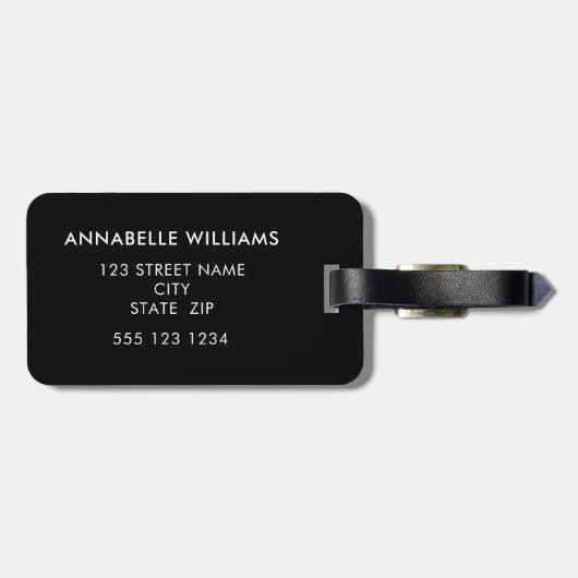 Mit Monogramm Folkloremuster Gepäckanhänger (Rückseite horizontal)