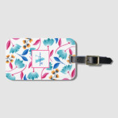 Mit Monogramm Folkloremuster Gepäckanhänger (Vorderseite (Horizontal))