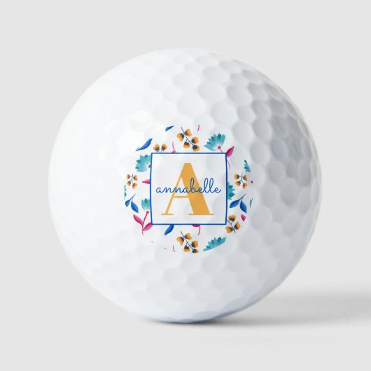 Mit Monogramm Folkloremuster Golfball (Vorderseite)