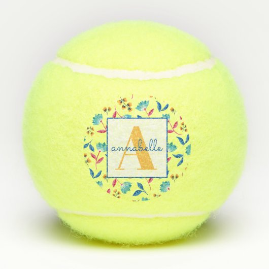 Mit Monogramm Folkloremuster Tennisbälle (Rückseite)