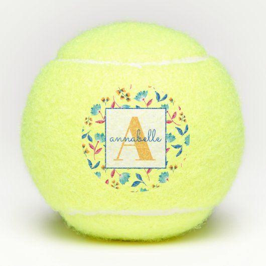 Mit Monogramm Folkloremuster Tennisbälle (Vorderseite)