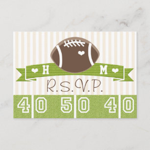 MIT MONOGRAMM FOOTBALL-WEDERANTWORTKARTEN RSVP KARTE
