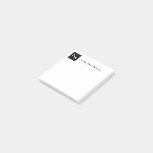 Mit Monogramm Formular Post-it Klebezettel (angewinkelt)