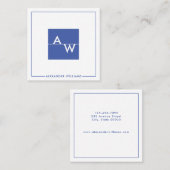 Mit Monogramm Formular Quadratische Visitenkarte (Vorne/Hinten)