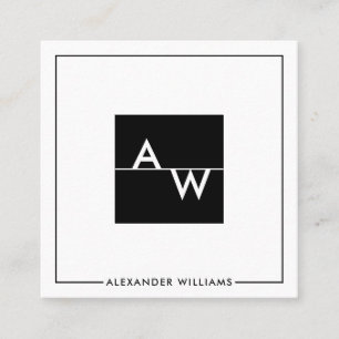 Mit Monogramm Formular Quadratische Visitenkarte