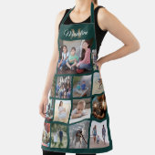 Mit Monogramm Foto Collage Grid Muster Green Gold Schürze (InSitu)