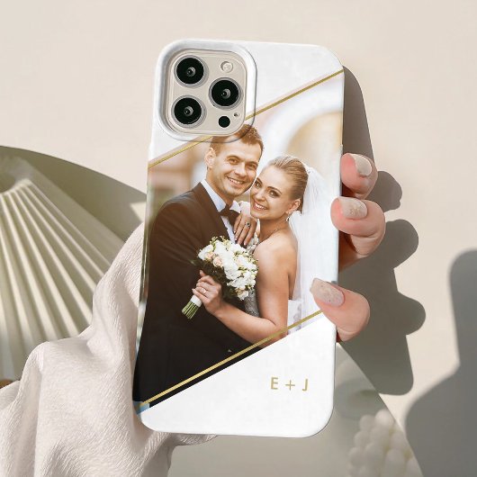 Mit Monogramm Foto für Minimalistischen Winkel Case-Mate iPhone Hülle