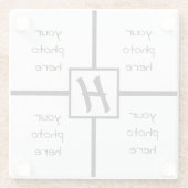 Mit Monogramm Foto Glasuntersetzer (Rückseite)