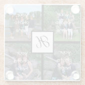 Mit Monogramm Foto Glasuntersetzer (Rückseite)