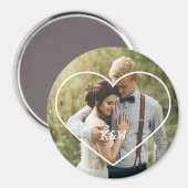 Mit Monogramm Foto Magnet (Vorderseite/Rückseite)