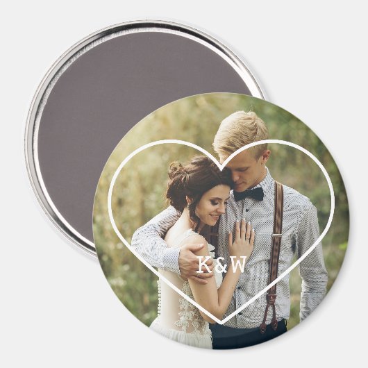 Mit Monogramm Foto Magnet (Vorderseite/Rückseite)