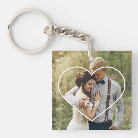 Mit Monogramm Foto Schlüsselanhänger (Vorderseite)