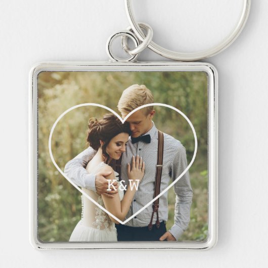 Mit Monogramm Foto Schlüsselanhänger (Vorne)