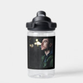 Mit Monogramm Foto Schwarz/Weiß Trinkflasche (Rückseite)