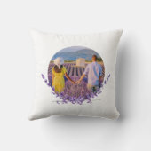 Mit Monogramm Foto Wasserfarben Lavendel Kissen (Rückseite)