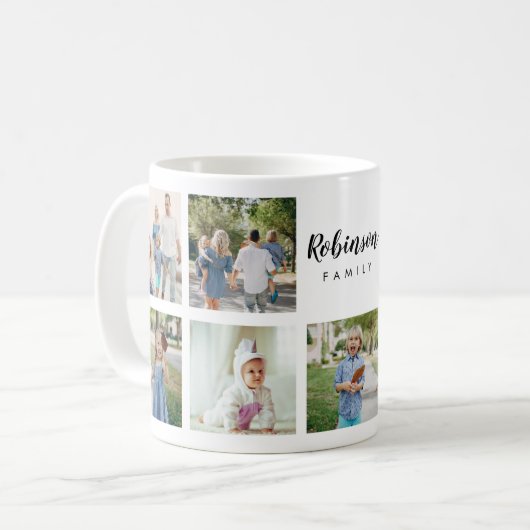 Mit Monogramm FotoCollage Kaffeetasse (Vorderseite Links)