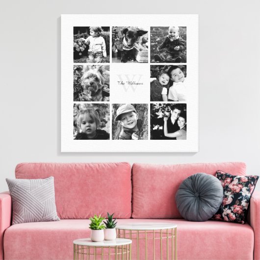 Mit Monogramm FotoCollage Leinwanddruck (Insitu (Wohnzimmer))