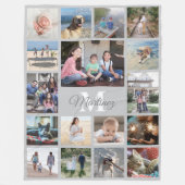 Mit Monogramm FotoCollage Moderne Grau und Weiß Fleecedecke (Vorderseite)