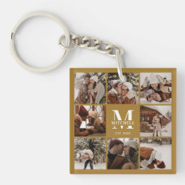 Mit Monogramm FotoCollage | Monogramm-Geschenk Schlüsselanhänger