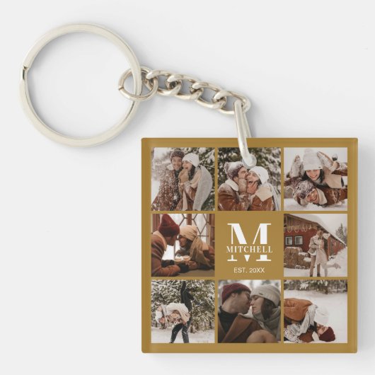 Mit Monogramm FotoCollage | Monogramm-Geschenk Schlüsselanhänger (Vorderseite)