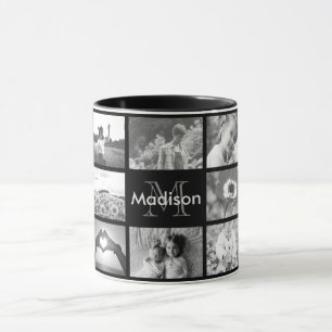 Mit Monogramm Fotoschwarzweiss-schablone Tasse