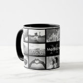 Mit Monogramm Fotoschwarzweiss-schablone Tasse (Vorderseite Links)