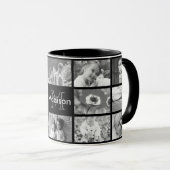 Mit Monogramm Fotoschwarzweiss-schablone Tasse (VorderseiteRechts)