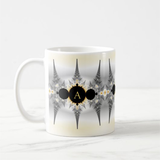 Mit Monogramm Fraktal-Spikes Kaffeetasse (Links)