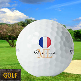 Mit Monogramm französische Flagge und französische Golfball