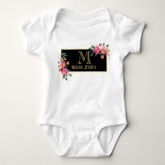 mit Monogramm Frau personalisiert Name Baby Baby Strampler (Vorderseite)