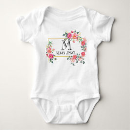 mit Monogramm Frau personalisiert Name Baby Strampler