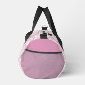 Mit Monogramm Frauenrosa Doodle-Muster auf Rosa Bl Duffle Bag (Rechts)