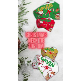 Mit Monogramm frohe Weihnachten auf rotem Hintergr Krawatte