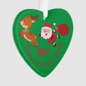 Mit Monogramm frohe Weihnachten Daddy | Herzdekora Ornament (Vorderseite)