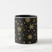 Mit Monogramm frohe Weihnachten Goldene Schneefloc Tasse (Zentrum)